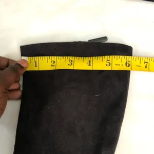 2000s y2k Black fabric faux suede knee-high boots thumbnail 6