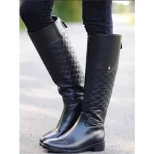 5.5 Tory Burch Claremont tall riding boots black quilted leather equestrian thumbnail 2