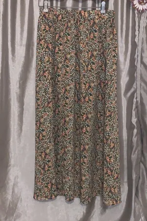 SheIn Boho Floral Print Long Elastic Waist A-Line Skirt thumbnail 4