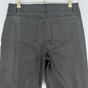 89th & Madison Pants Women 12 Black Gold Geometric Straight Leg Stretch Trouser thumbnail 4