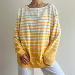 Isaac Mizrahi Yellow White Striped Sweater 2x thumbnail 1