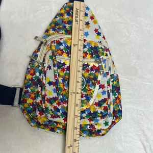 Blue and Yellow Mosaic Backpack with Adjustable Strap thumbnail 9