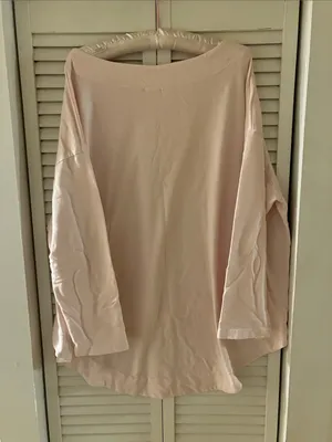 Bryn Walker Bamboo Blend Pink Boat Neck Oversized Top Size XL thumbnail 6
