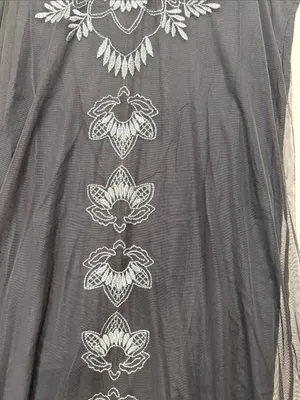 Abercrombie & Fitch size medium Black Tank Mini Dress Gray Embroidery bead y2k thumbnail 10
