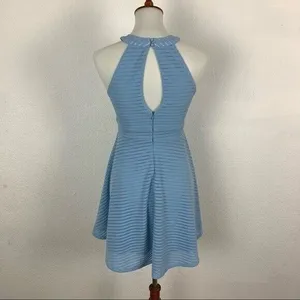 Altar'd State Blue Fit And Flare Sleeveless Textured Mini‎ Dress Boho Chic Small thumbnail 4