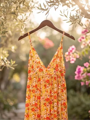 Arizona Jeans Floral Sundress XL • Boho Yellow Maxi Dress thumbnail 2