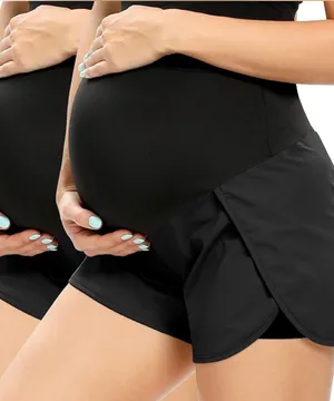 AMPOSH Women's Maternity Workout Shorts Over Belly Buttery Soft Athletic size M thumbnail 1