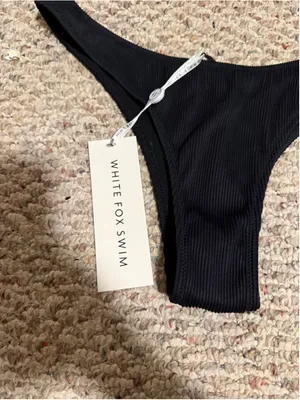 NWT White Fox Boutique Del Marco Bikini Bottom Black Ribbed- Size XL thumbnail 6