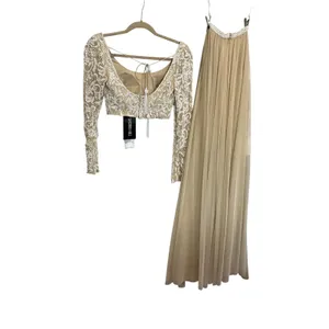 Sherri Hill 53559 Nude Ivory Beaded Two Piece Prom Gown Dress Womens 00 NEW thumbnail 3