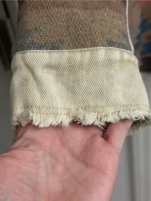 Southwestern Pattern Button-Up Shirt Jacket in Cream, Blue & Brown thumbnail 5