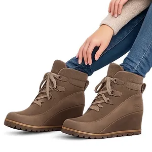 UGG Kriston Waterproof Wedge Ankle Boots Brown Suede Women’s Size 8 thumbnail 1