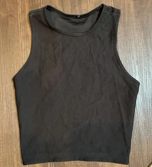 Lululemon SenseKnit Running Tank Top Black Zoned Compression Cropped 4 Tank thumbnail 1