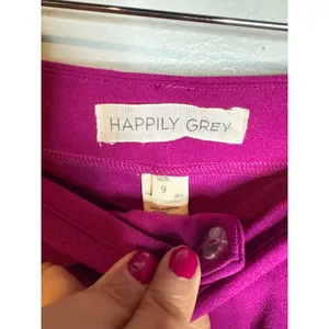 NWT Happily Grey magenta wide leg split leg trouser pants thumbnail 3