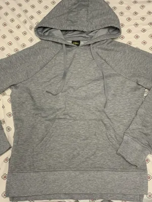 Women’s Small Hoodie Gray Top Athletic Active Wear gym Running Lined Drawstring thumbnail 1