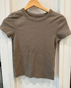 We The Free Free People Brown Taupe Baby Tee XS thumbnail 1