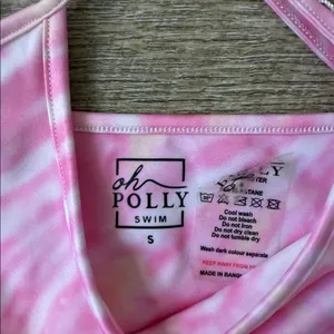 NWT Oh Polly Pink Tye Dye Swim Top Size Small thumbnail 2