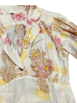 Free People Cream Dress with Pink and Yellow Floral Print EUC thumbnail 6