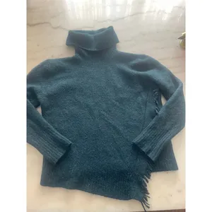 3.1 Phillip Lim Dark Green Wool Blend Turtleneck Fringe Sweater thumbnail 5