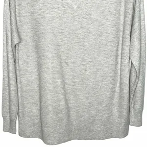 American Eagle Crew Neck Waffle Knit Top Long Sleeve Shirt Grey Size Small thumbnail 5