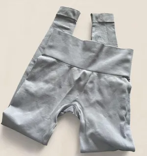 SET Active pastel baby blue ribbed seamless leggings size small thumbnail 1