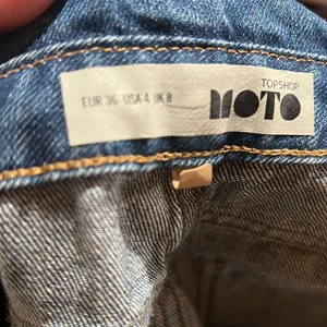 Topshop moto blue denim short overalls thumbnail 6