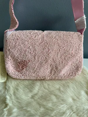 India Hydrangea Pink Beaded Bag thumbnail 4