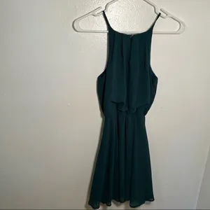 Miami Womens Sz XS Sleeveless Fit & Flare Dress Green Pleated Keyhole Francescas thumbnail 7