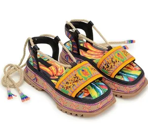 Beaded Banana Platform Sandal in Black Size 8 NWT thumbnail 1