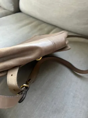 Vintage tan leather Hartmann crossbody bag old money gold tone hardware thumbnail 11
