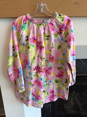 Hester & Orchard Linen Blend Floral Print Top thumbnail 7