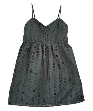 J.Crew Women's Navy Blue‎ Eyelet Pleated Bodice Sundress Dress Medium thumbnail 1