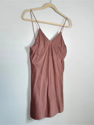 Vintage Victoria’s Secret Gold Label Bias Cut Satin Slip Dress Dusty Rose XS - S thumbnail 4