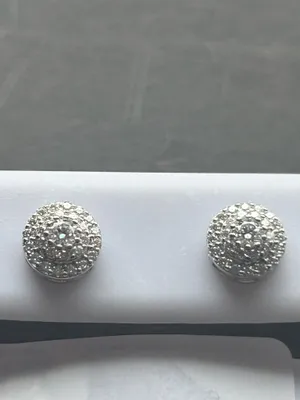 .38 ct Moissanite Diamond Halo Sterling Silver Earrings thumbnail 8
