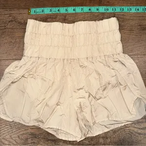 FP Movement by Free People High Waist Champagne Gold Lined Workout Shorts thumbnail 3