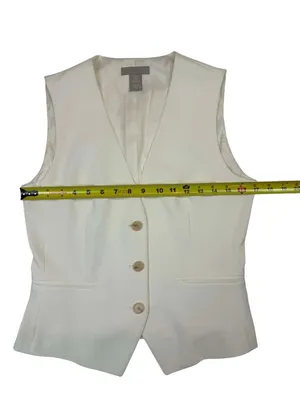 H&M Women's White Single-Breasted Tailored Suit Vest Waistcoat thumbnail 5