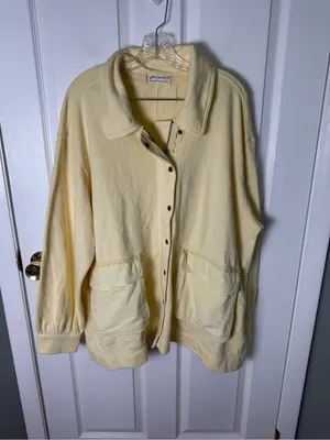 Free People Alexa Sweatshirt in Flan Butter Yellow M thumbnail 2
