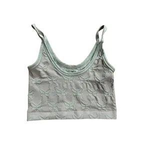 Out from‎ Under aqua butterfly print crop tank y2k sz XS thumbnail 2