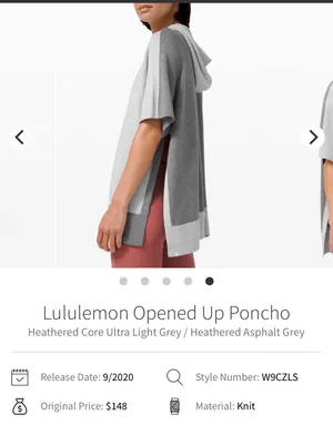 Lululemon Opened Up Poncho Sweater Grey with Dark Gray thumbnail 9