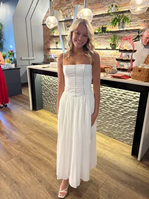 House Of CB YSABELLA White Cotton Maxi Sundress thumbnail 3