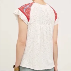 Anthropologie One September Evin Embroidered Knit Top size Large thumbnail 3