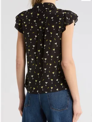 NWT- Alice and Olivia Ruffle Silk Blouse Size S thumbnail 3
