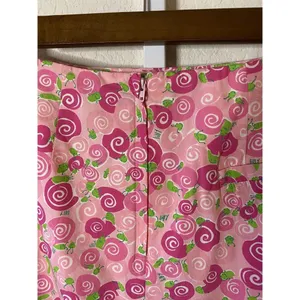 Vintage Lilly Pulitzer White‎ Label Size 2 ~Happy Snails~Cotton Wrap Skirt Pink thumbnail 3