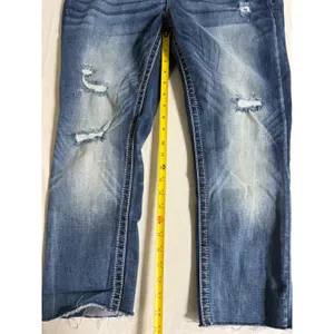 Miss Me Curvy Skinny Distressed Jeans Medium Wash Raw Hem M584B Size 33 thumbnail 10