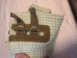 UGG Cream Knit Tall Heeled Boots with Chestnut Suede Trim thumbnail 4