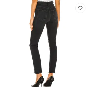 Agolde | Riley High Rise Straight Crop Jeans In Panoramic Black Size 25 thumbnail 5