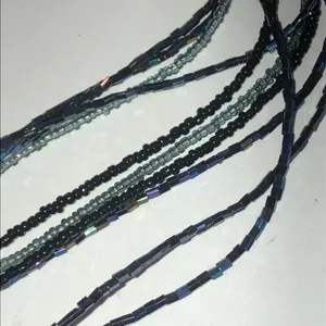 Elegant Rainbow Coated Black Beaded Boho Necklace thumbnail 2