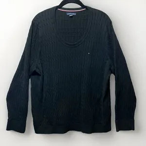 Tommy Hilfiger Sweater‎ XXL Womens Black Scoop Neck Cable Knit Long Sleeve thumbnail 1