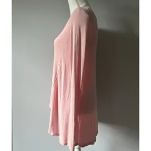 Free People Vintage Baby Pink Longsleeve High Low Blouse Boho Size S thumbnail 4