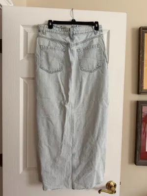 ZARA Midi Denim Skirt Front Slit thumbnail 2