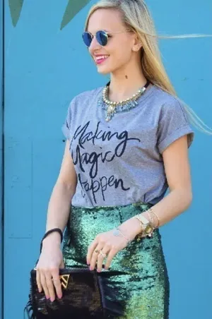 Lucy Paris Green & black Sequin mermaid scales skirt mermaid core 🧜‍♀️ thumbnail 1